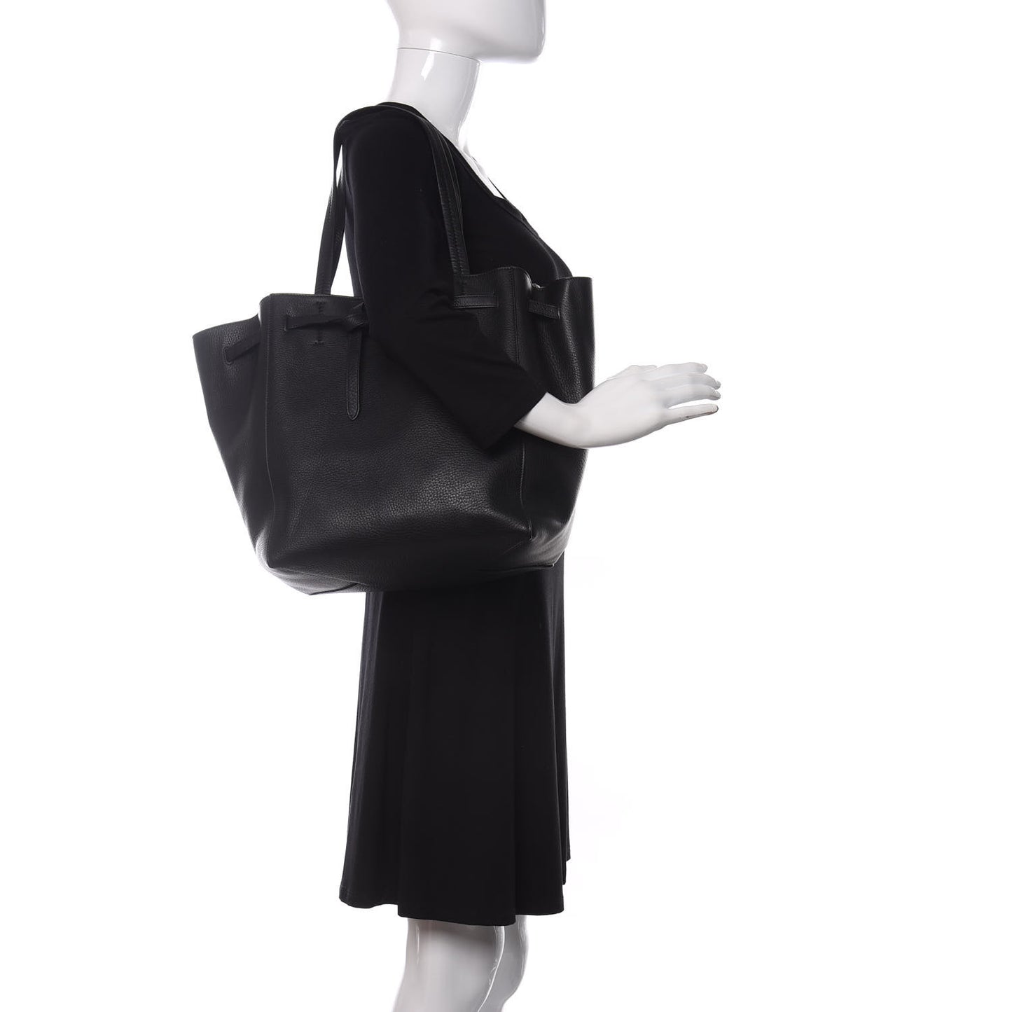 Soft Grained Calfskin Small Belt Cabas Phantom Black