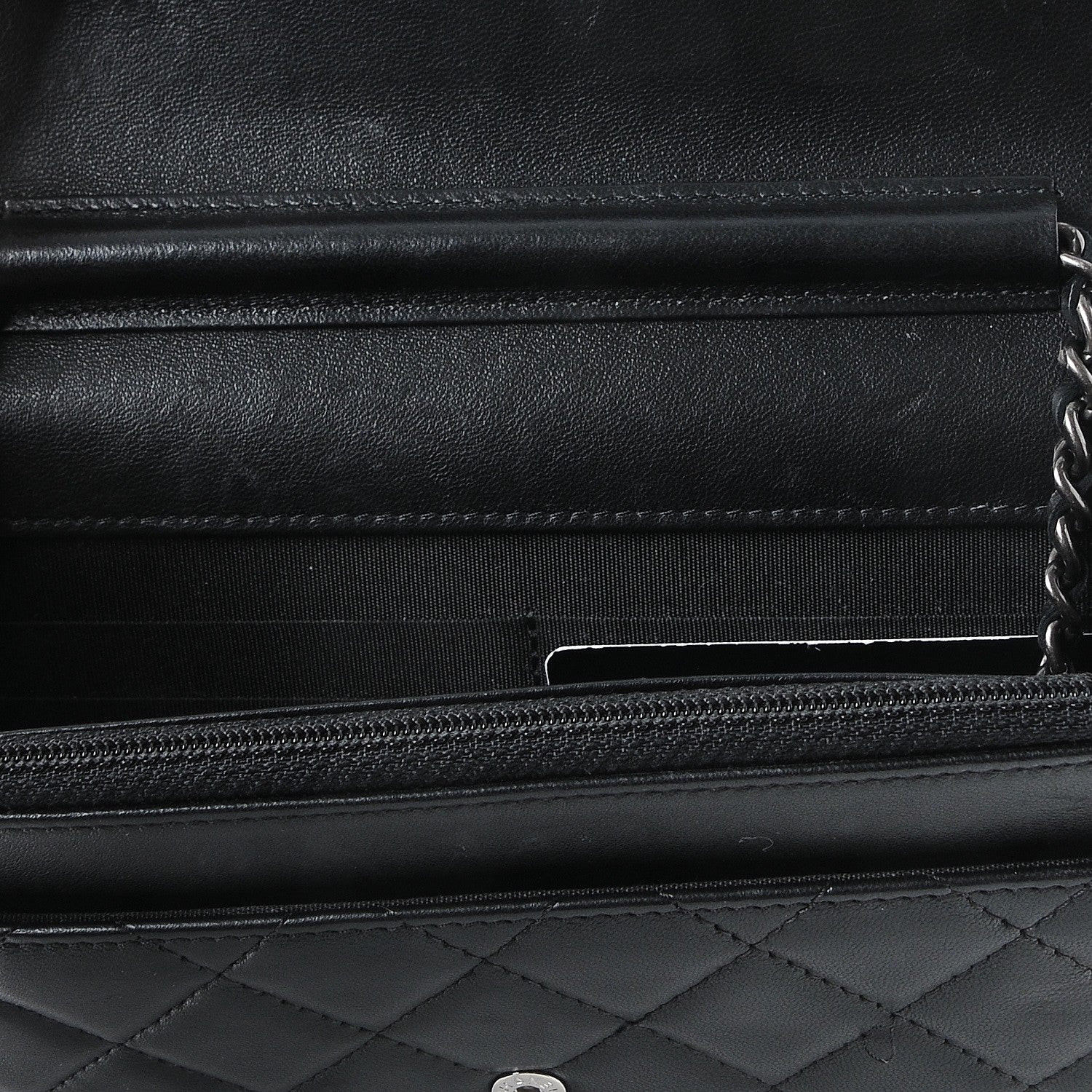 Chanel Lambskin Quilted Boy Wallet On Chain WOC Black 9 of 10