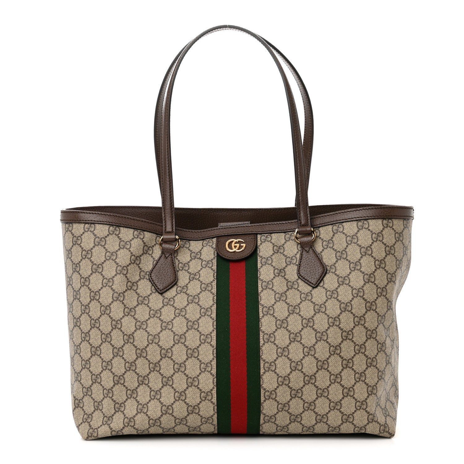 Gucci GG Supreme Monogram Medium Ophidia Shopping Tote Brown 1 of 11