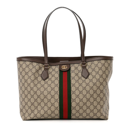 Gucci GG Supreme Monogram Medium Ophidia Shopping Tote Brown 1 of 11