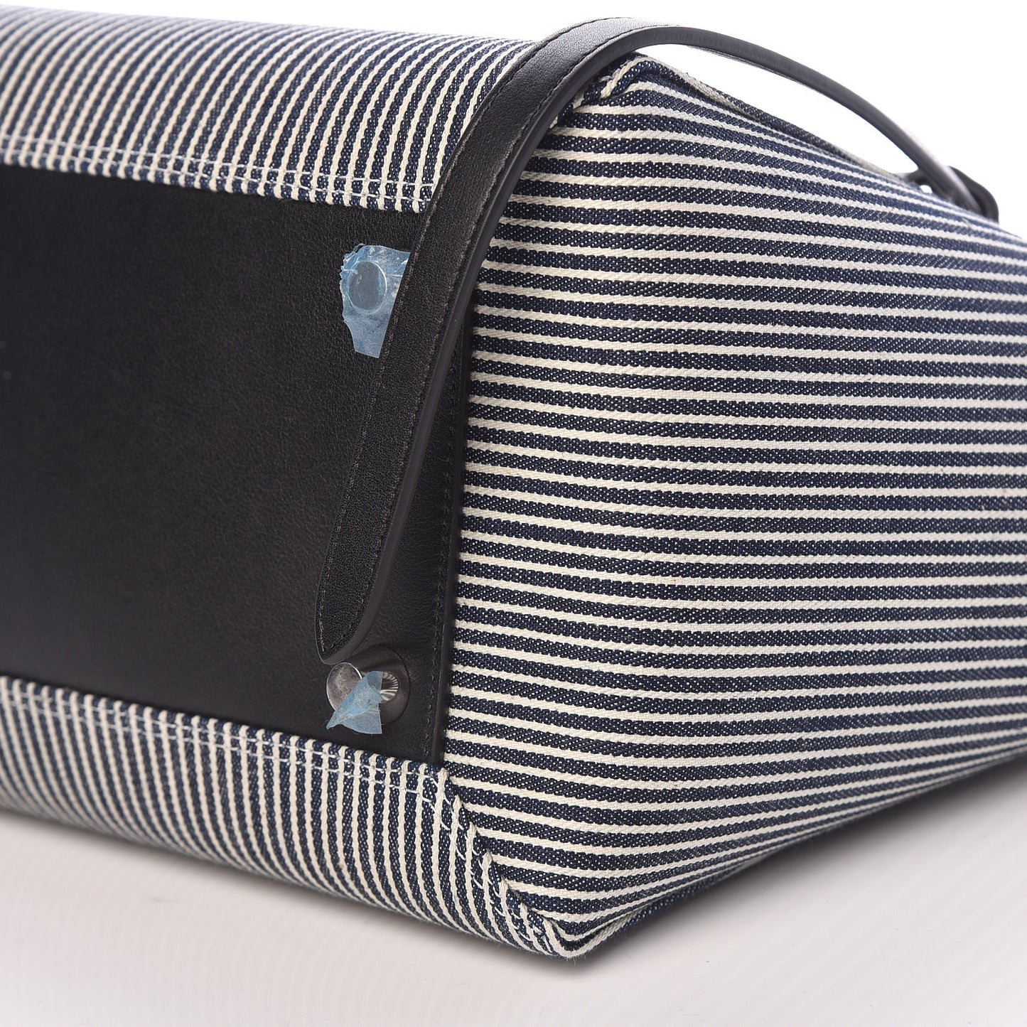 Cotton Canvas Calfskin Mini Belt Bag Navy White