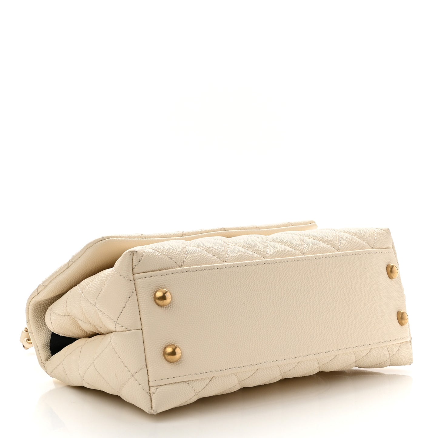 Caviar Quilted Mini Coco Handle Flap Beige