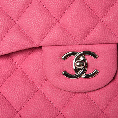 Chanel Iridescent Caviar Quilted Jumbo Double Flap Pink 28 of 29