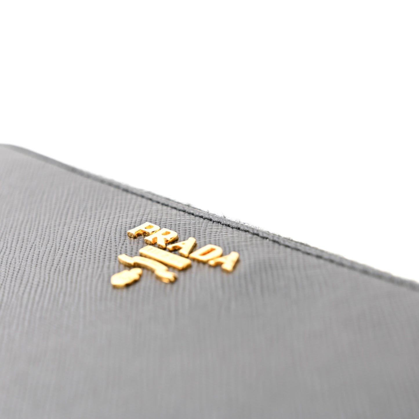 Saffiano Metal Zip Around Wallet Black