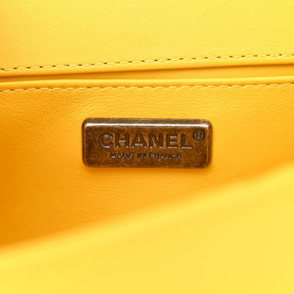 Chanel Galuchat Stingray Small Boy Flap Yellow 6 of 10