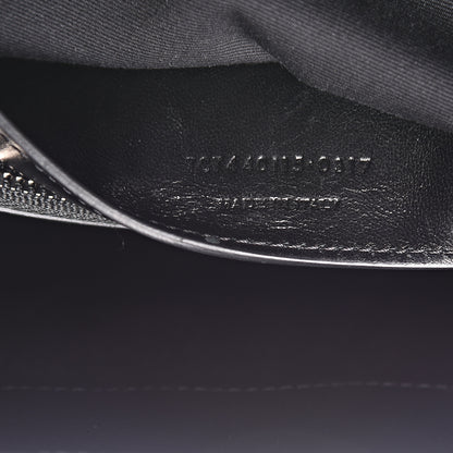 Saint Laurent Calfskin Mixed Matelasse Triquilt Large Monogram Satchel Black 8 of 11