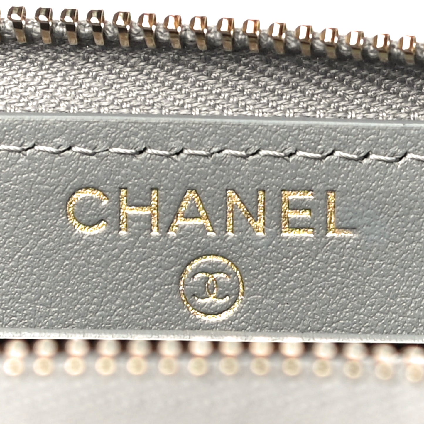 Caviar Quilted Small Gusset Zip Around Wallet Grey