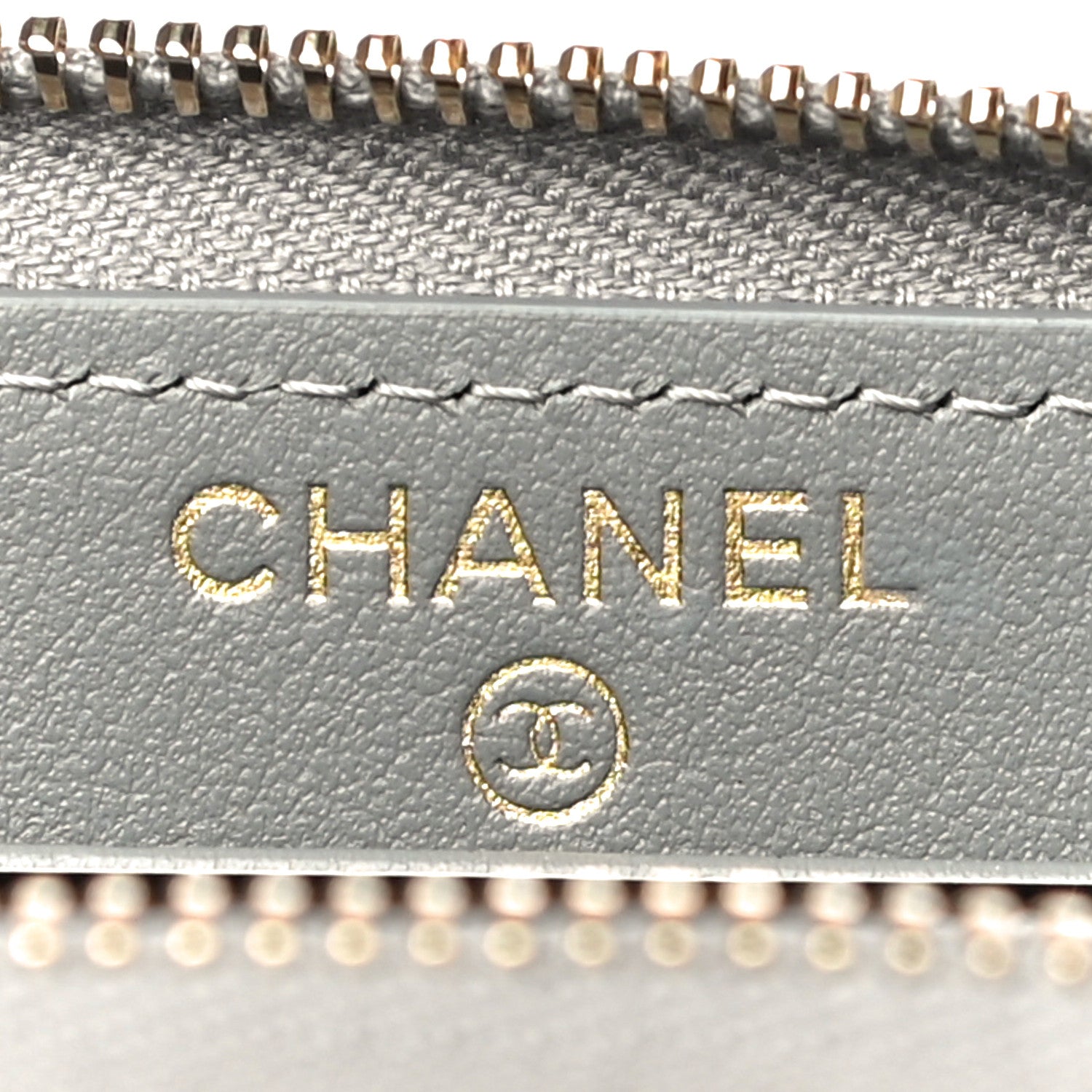 Chanel Caviar Quilted Small Gusset Zip Around Wallet Grey 7 of 12