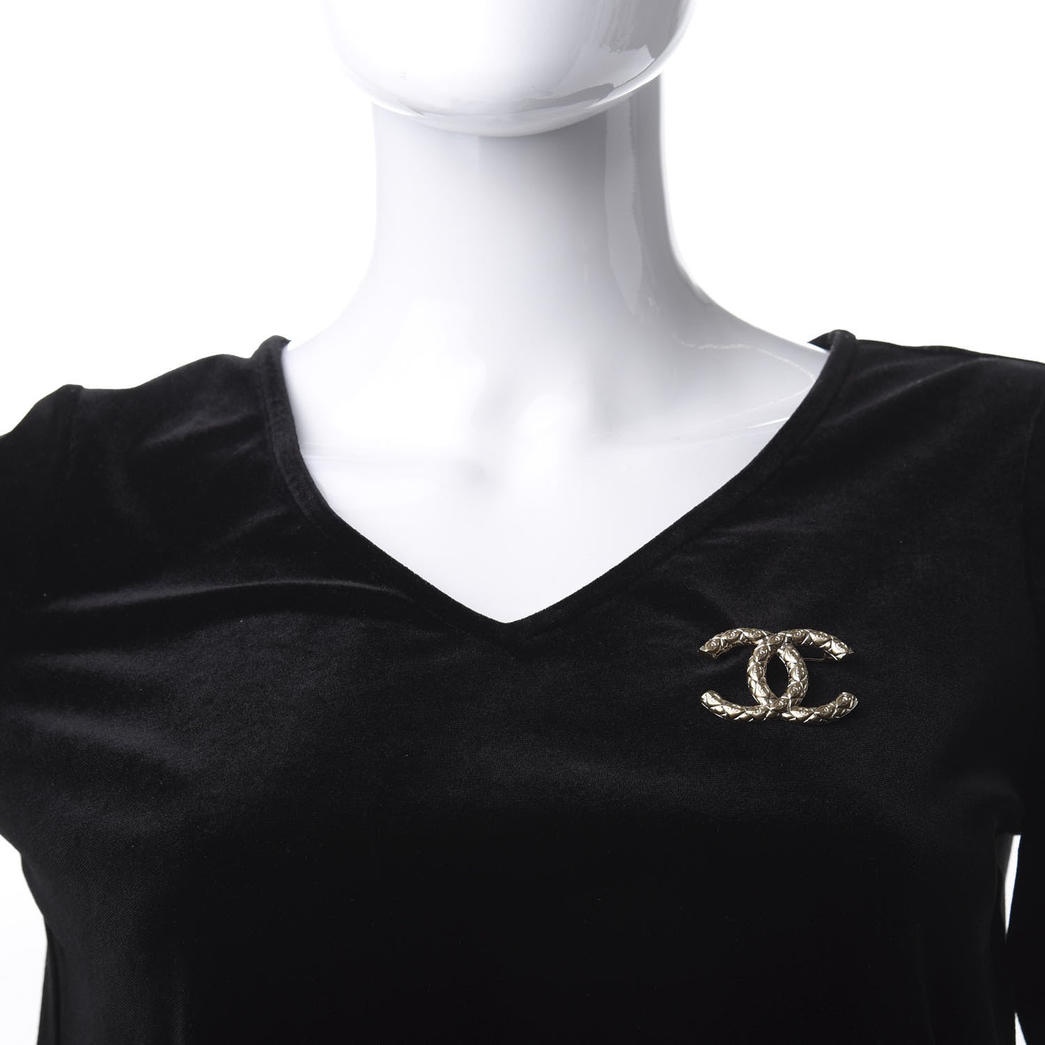 Chanel Metal CC Diamond Quilted Brooch Light Gold 2 of 5