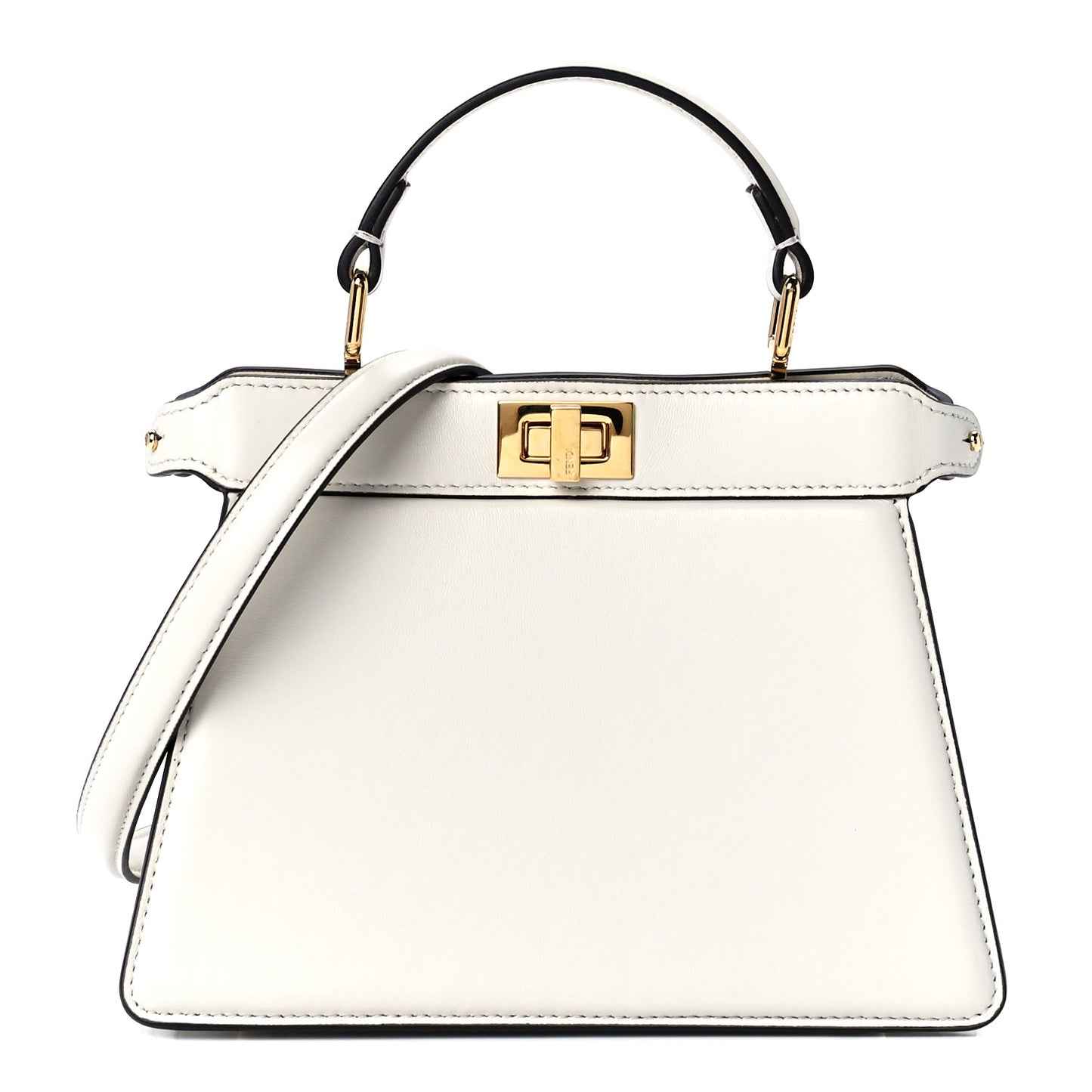 Shiny Nappa Petite Peekaboo I SEE U Satchel White