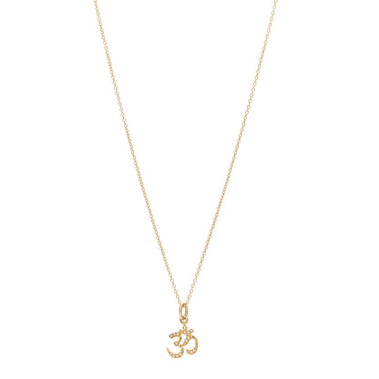 Jennifer Meyer 18K Yellow Gold Diamond Om Pendant Necklace 1 of 4