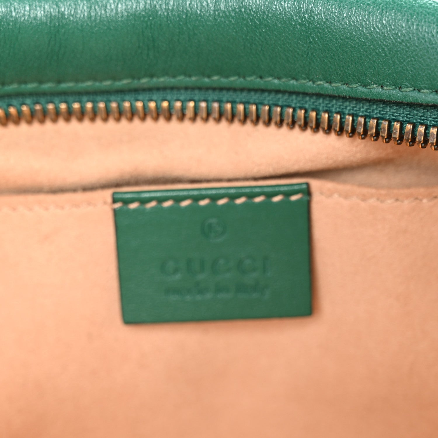 Gucci Calfskin Matelasse Small GG Marmont Chain Shoulder Bag Emerald Green 6 of 11