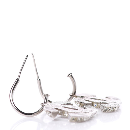 Chanel Baguette Crystal CC Dangle Earrings Silver 4 of 6