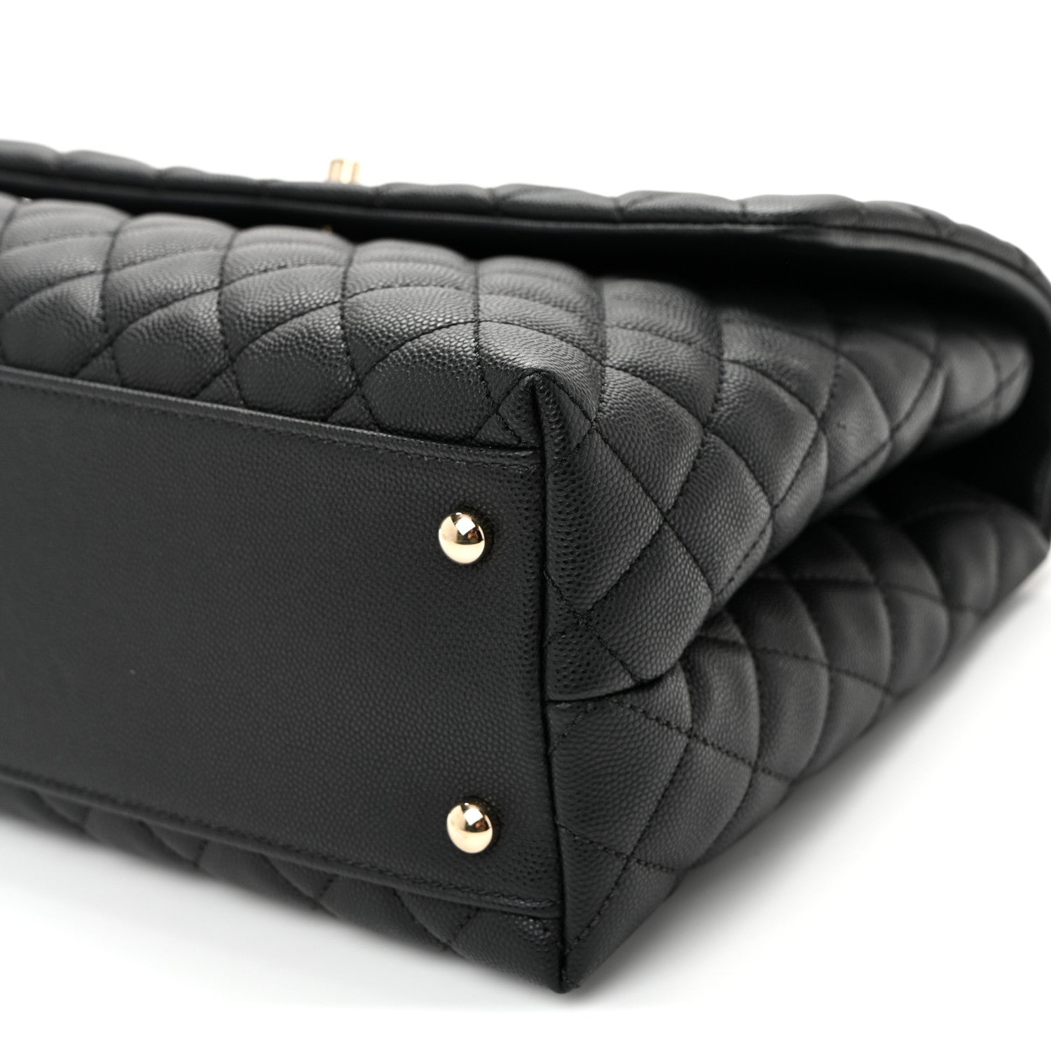 Chanel Caviar Quilted Medium Coco Handle Flap Black 10 of 11