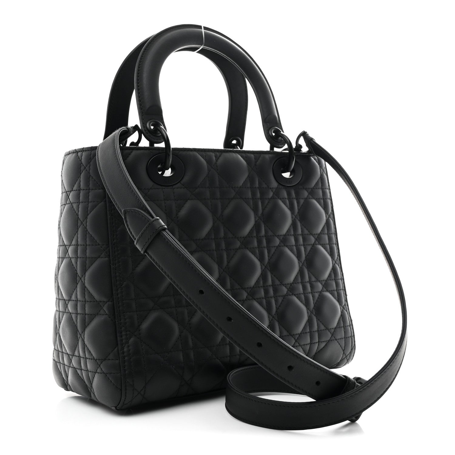 Christian Dior Ultra Matte Calfskin Cannage Medium Lady Dior Black 3 of 10