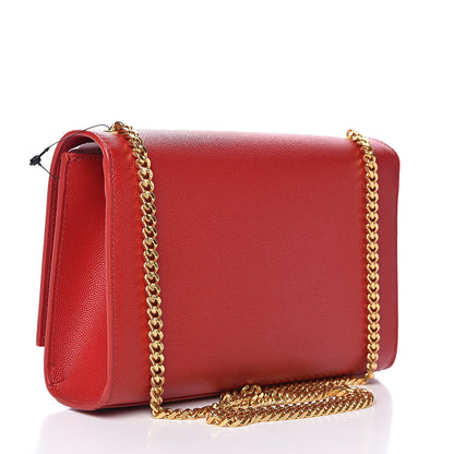 Saint Laurent Grain De Poudre Medium Monogram Kate Satchel Bandana Red 3 of 9