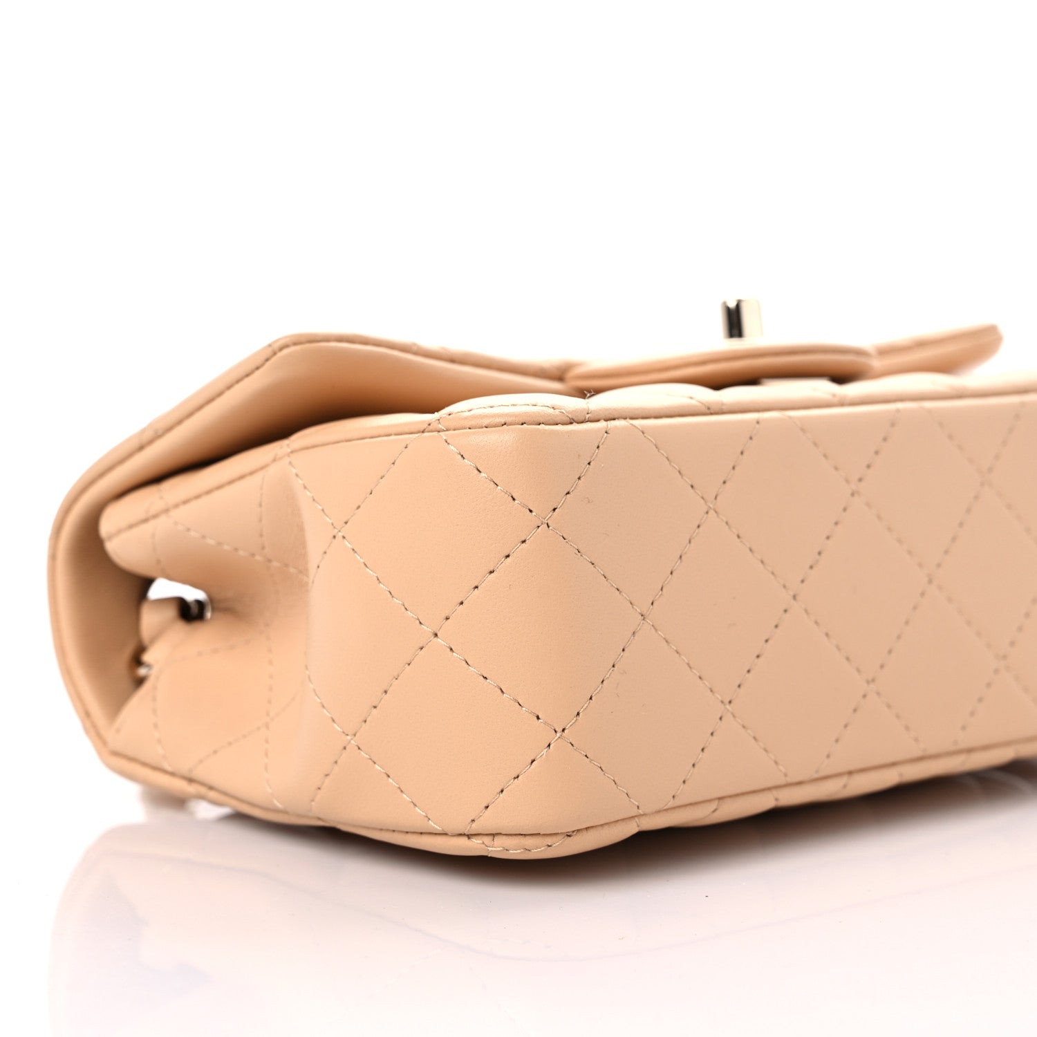 Chanel Lambskin Quilted Mini Rectangular Flap Beige 8 of 10