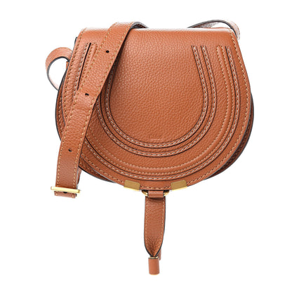 Chloe Calfskin Mini Marcie Round Crossbody Bag Tan 1 of 10