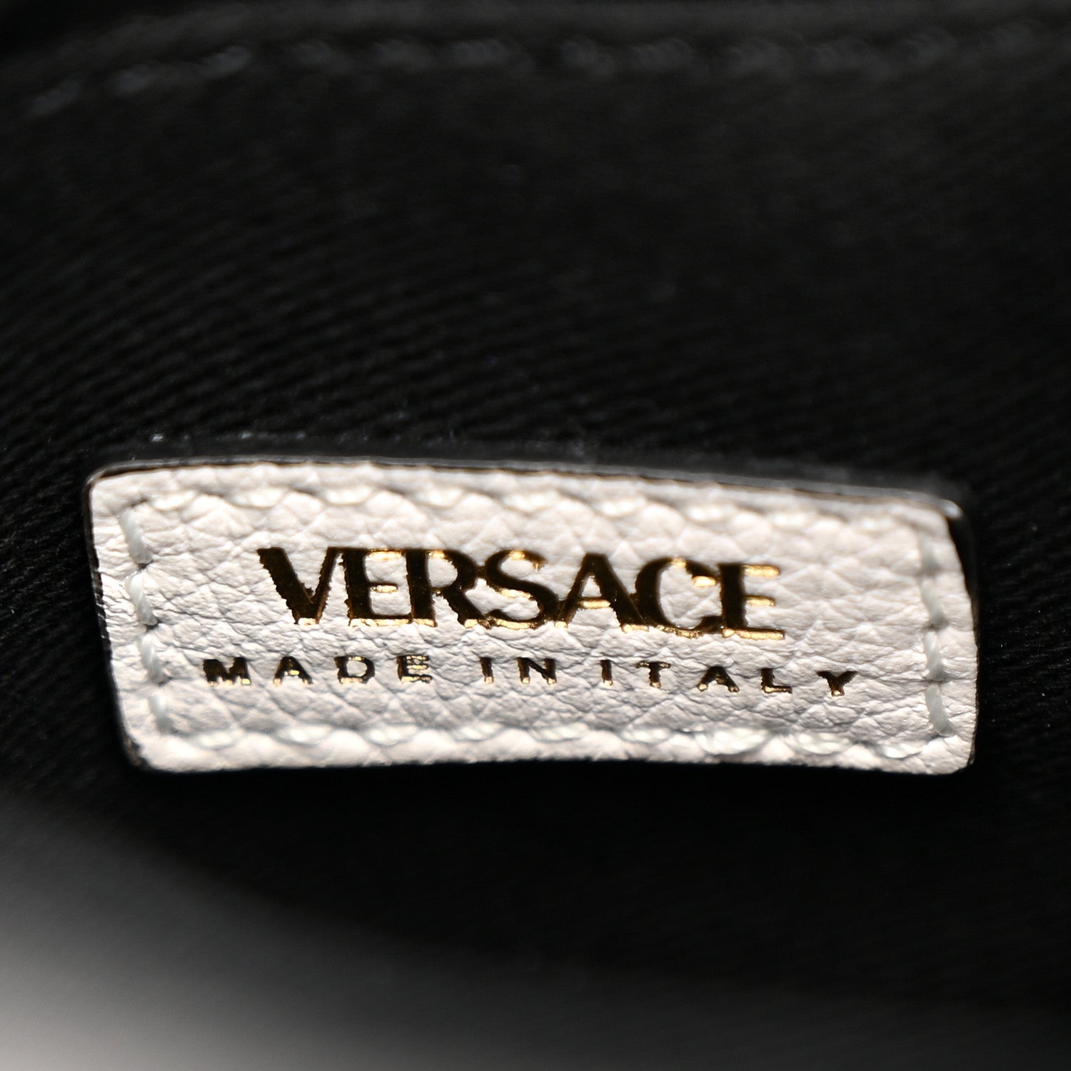 Versace Grained Calfskin La Medusa Drawstring Bucket Bag Optical White 6 of 11