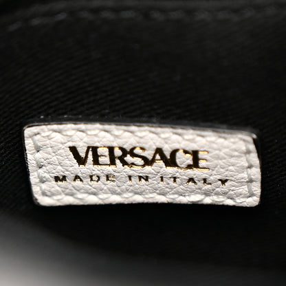Versace Grained Calfskin La Medusa Drawstring Bucket Bag Optical White 6 of 11