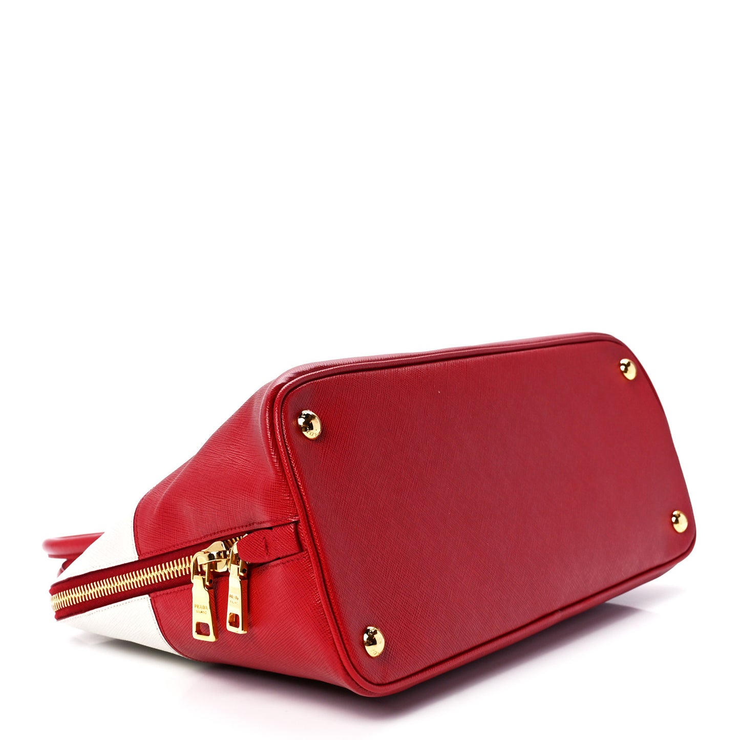 Saffiano Lux Small Promenade Tote Fuoco Talco