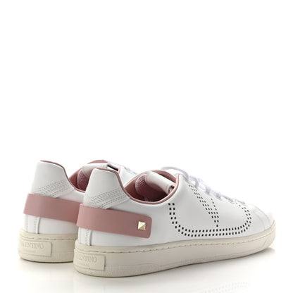 Valentino Garavani Calfskin Womens Backnet Sneakers 39.5 White Water Rose 4 of 15