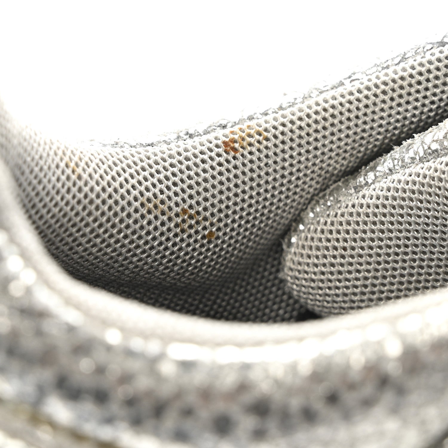 Chanel Metallic Crackled Calfskin CC Sneakers 36 Silver Black Navy 10 of 14