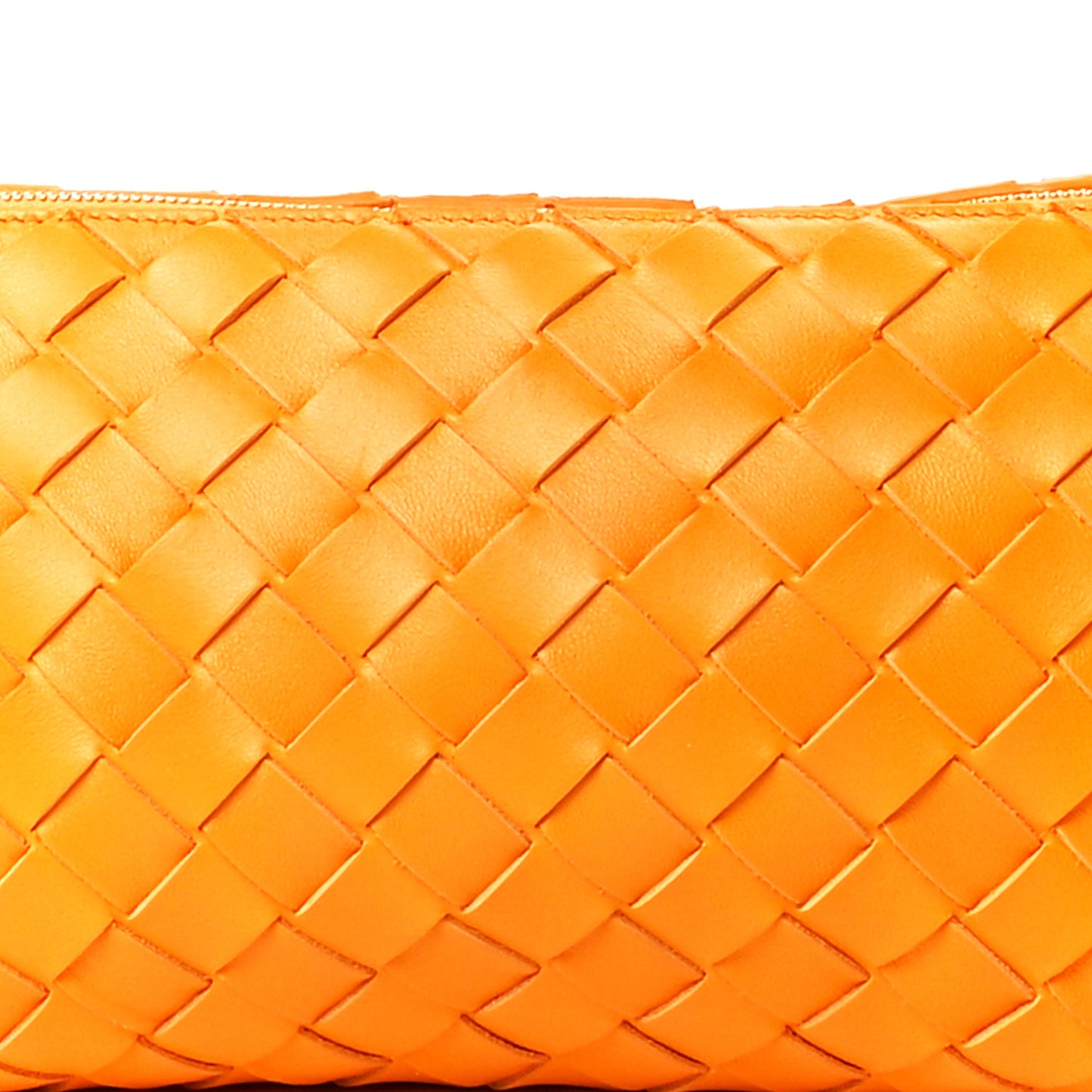 Nappa Intrecciato Pouch On Strap Tangerine