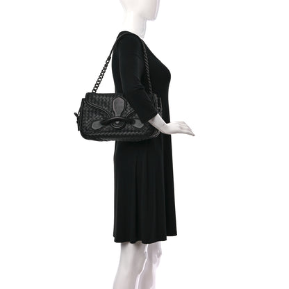 Bottega Veneta Nappa Intrecciato Rialto Shoulder Bag Black 2 of 11
