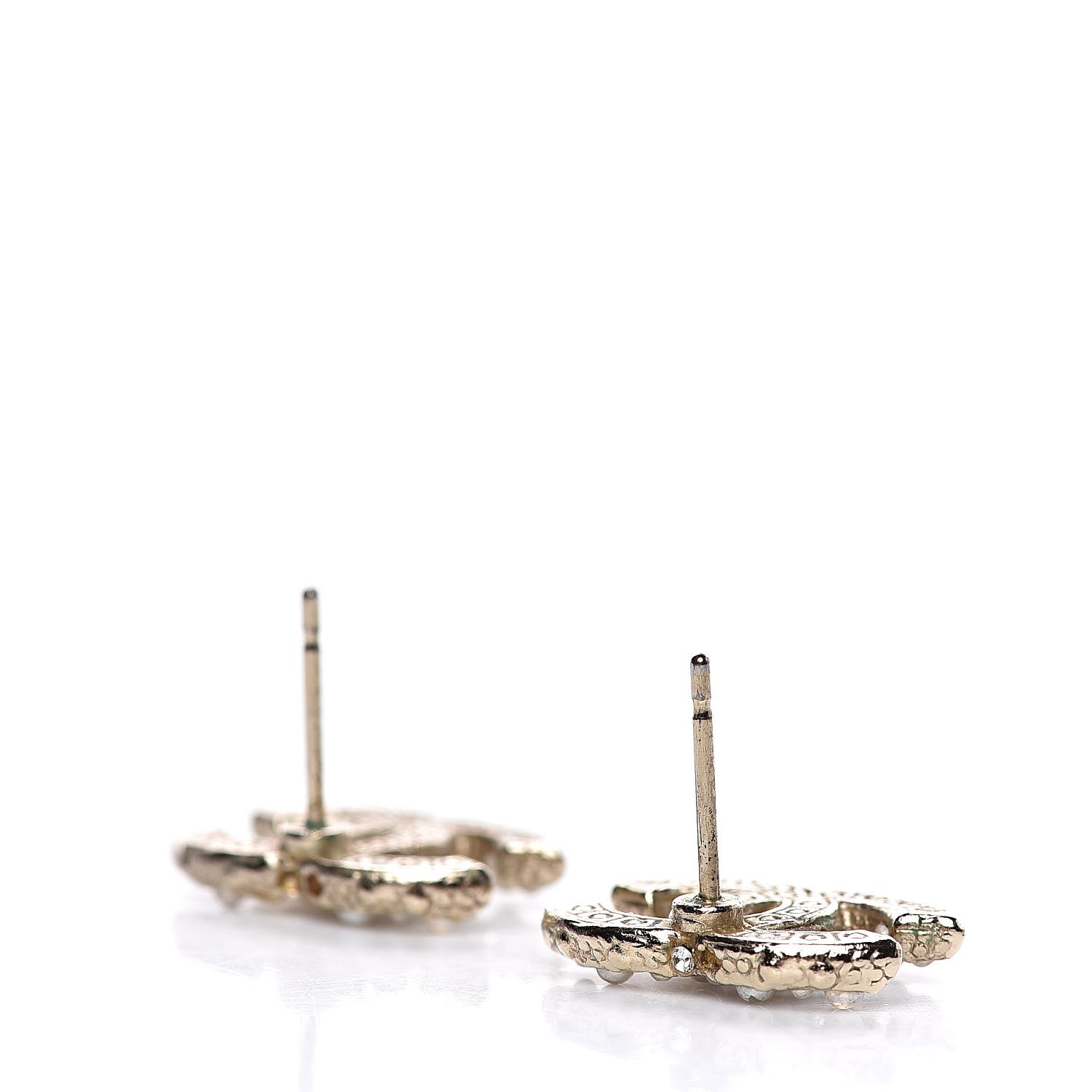 Chanel Pearl Crystal CC Earrings Gold 3 of 4