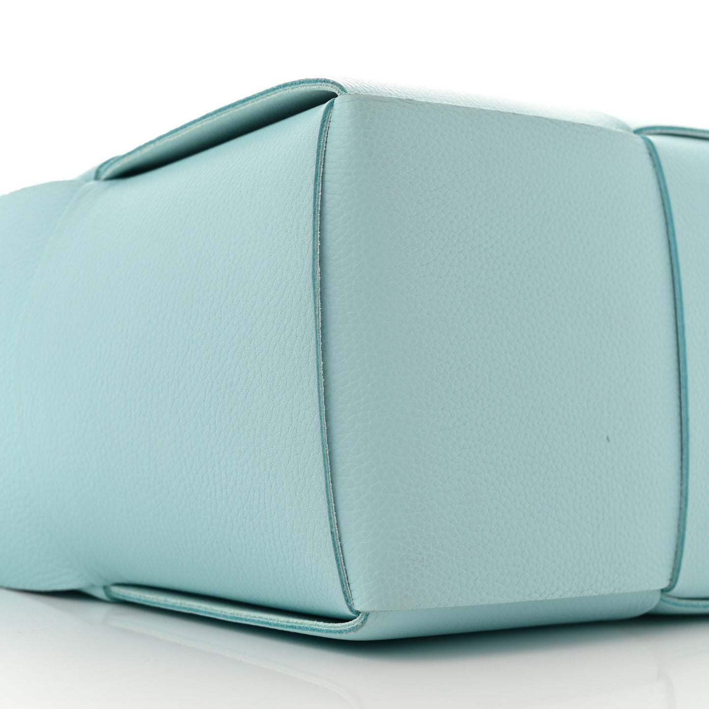 Grained Calfskin Maxi Intrecciato Small Arco Tote Pale Blue