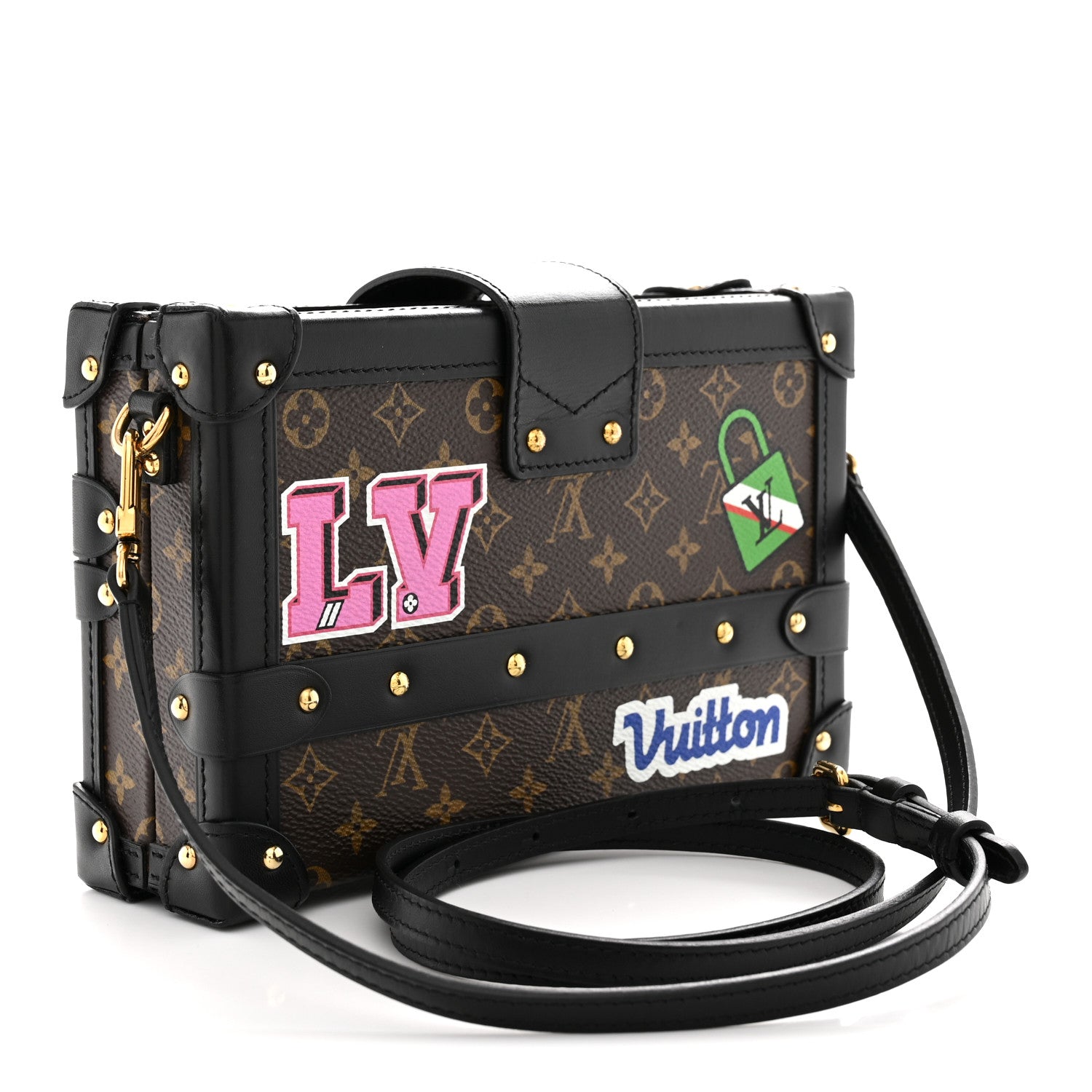 Louis Vuitton Monogram Patches Petite Malle Black 3 of 10
