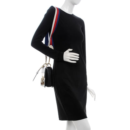 Gucci Calfskin Sylvie Web Queen Margaret Shoulder Bag Mystic White Black 2 of 8