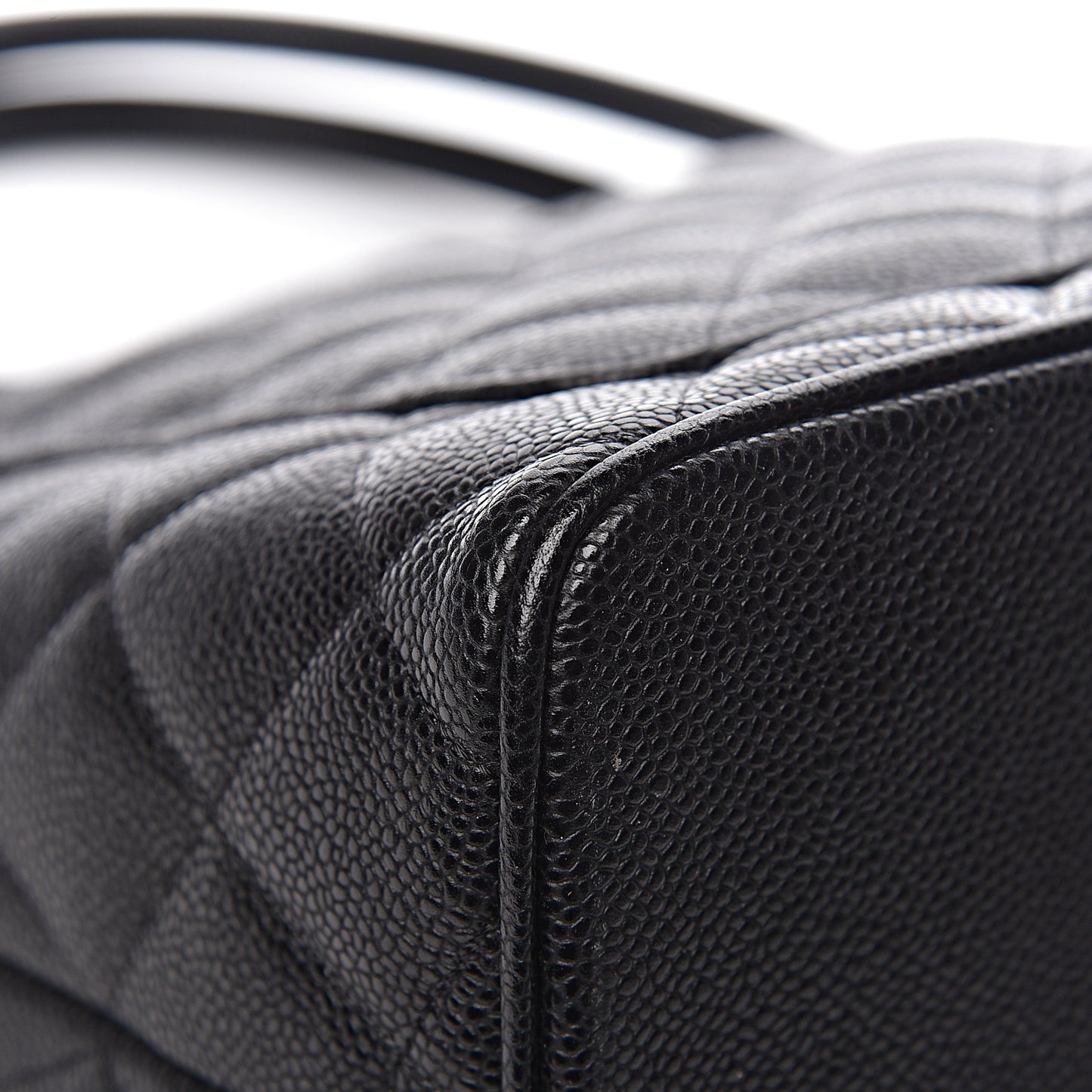 Caviar Quilted Medallion Tote Black