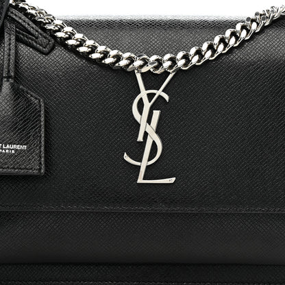 Saint Laurent Coated Bark Calfskin Medium Monogram Sunset Black 8 of 13