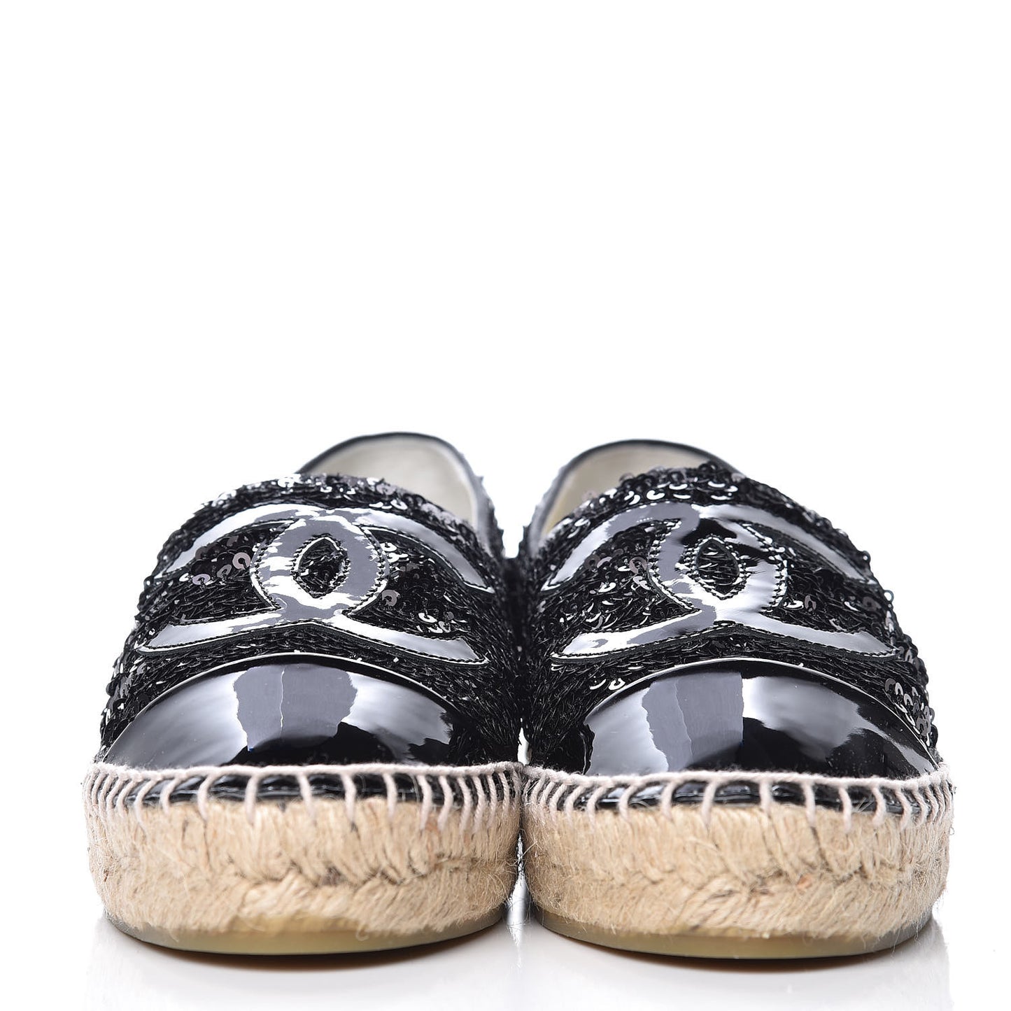 Patent Sequin CC Espadrilles 35 Black