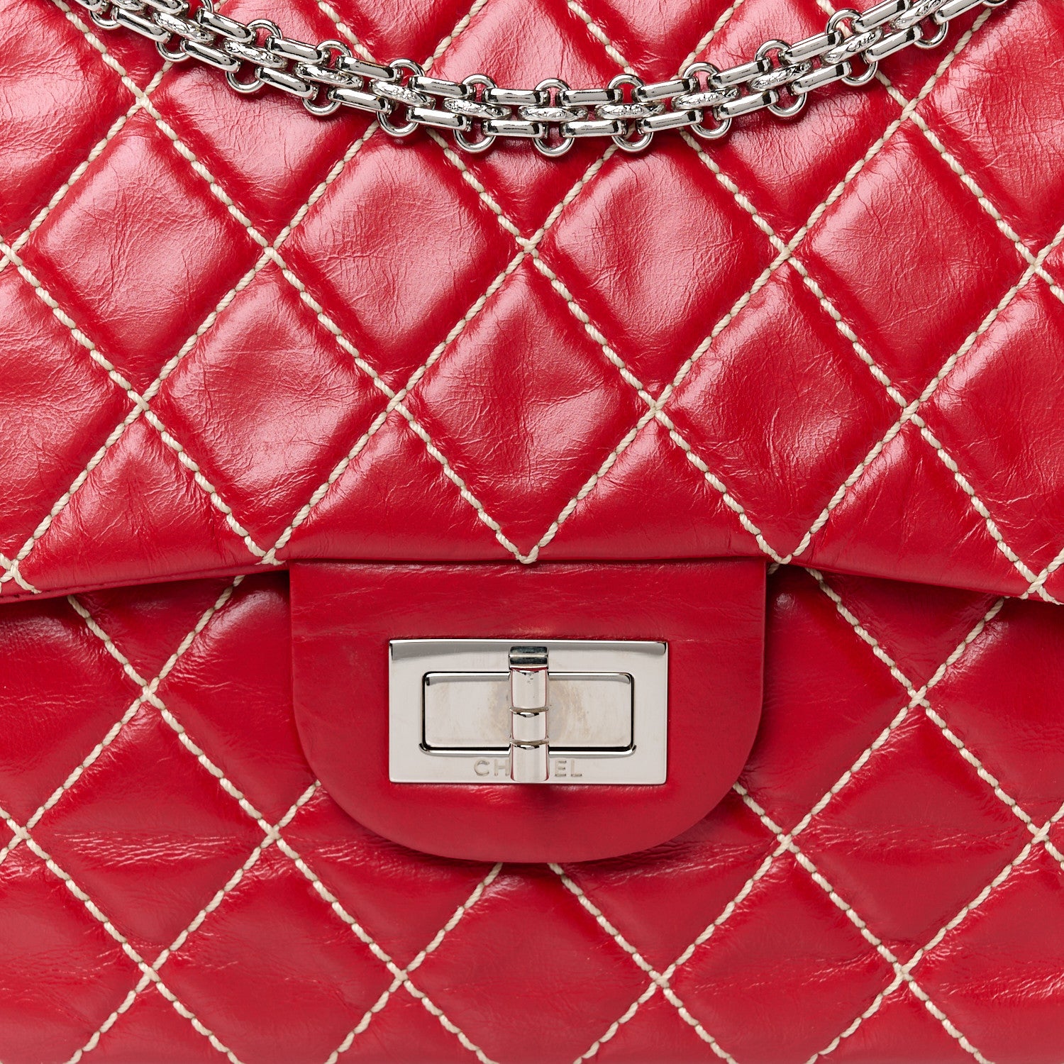 Chanel Calfskin Wild Stitch 2.55 Reissue 226 Flap Red 7 of 10