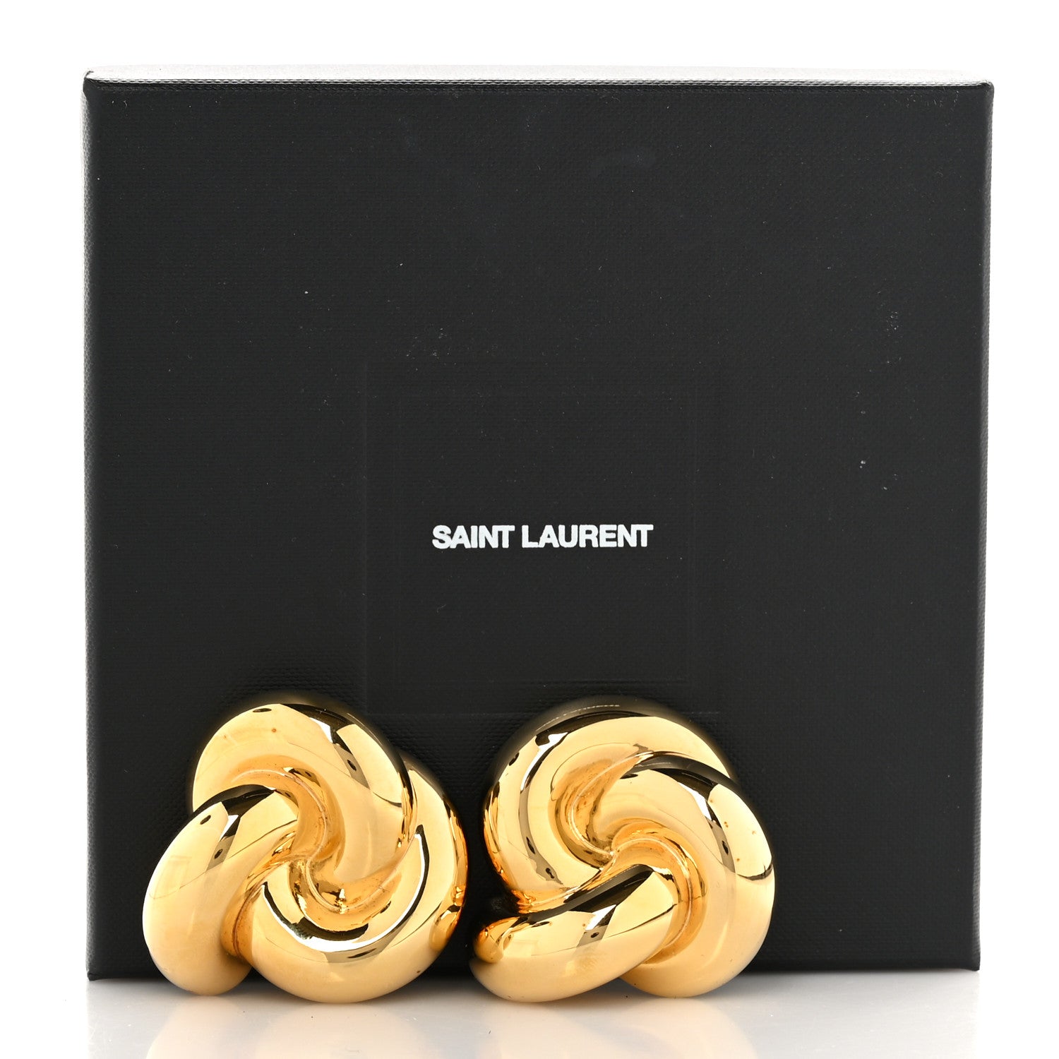 Saint Laurent Knot Clip On Earrings Gold 5 of 5