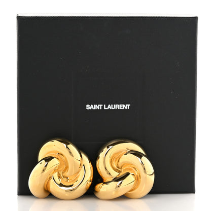 Saint Laurent Knot Clip On Earrings Gold 5 of 5