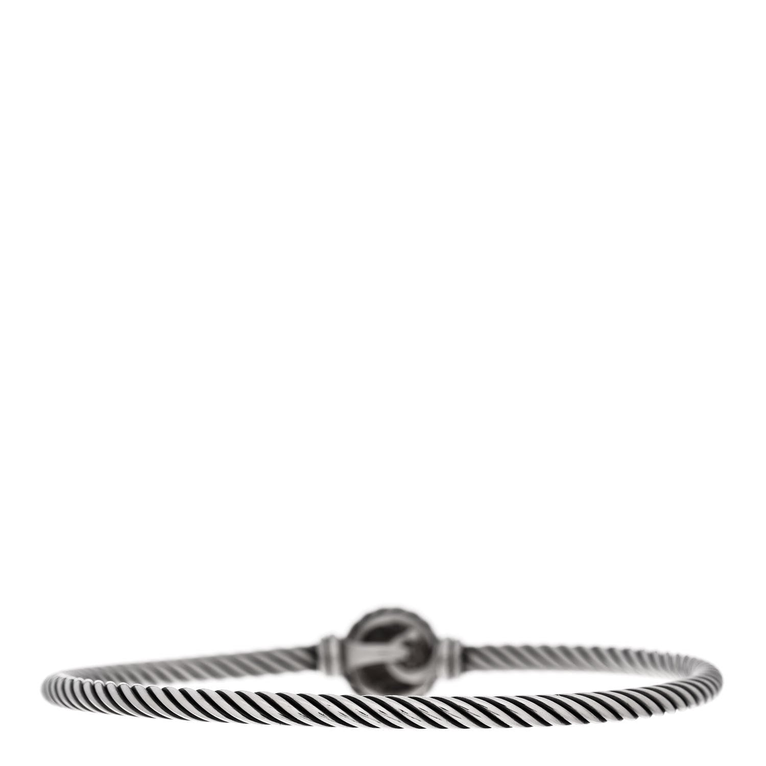 David Yurman Sterling Silver Pearl 3mm Chatelaine Bracelet 2 of 3
