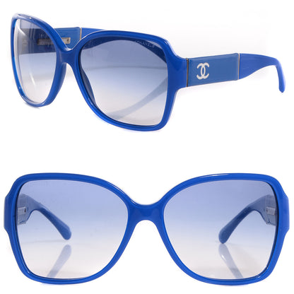 Chanel Patent Leather CC Sunglasses 5230Q Blue 1 of 6