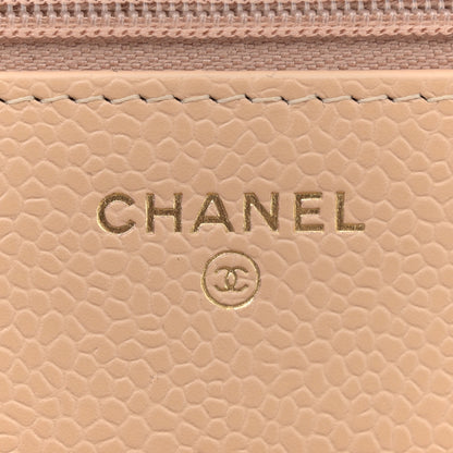 Chanel Caviar Quilted Wallet on Chain WOC Beige 6 of 11