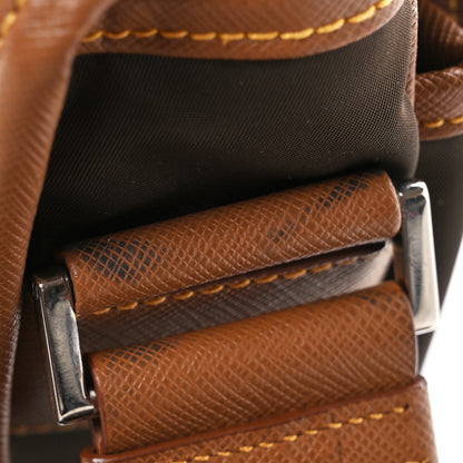 Prada Re-Nylon Saffiano Pocket Double Snap Buckle Shoulder Bag Bruciato Caramel 12 of 12
