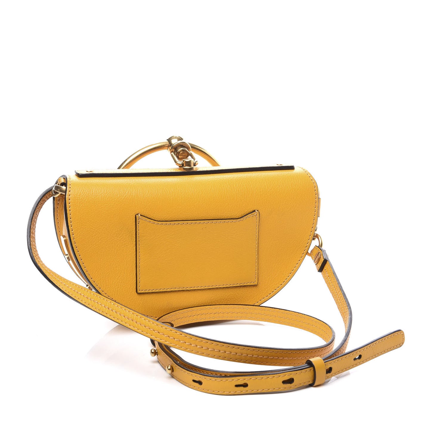 Calfskin Small Nile Bracelet Minaudiere Bag Dark Ochre