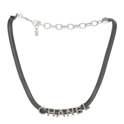 Chanel Mesh Logo Choker Necklace Ruthenium 1 of 5
