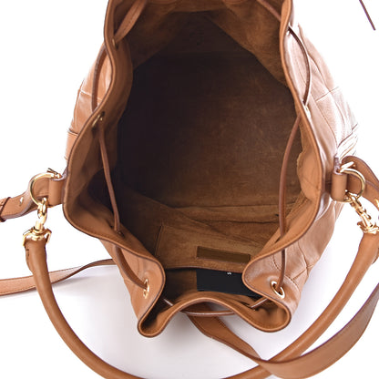 Saint Laurent Calfskin Patchwork Medium Bucket Bag Light Cognac 5 of 16
