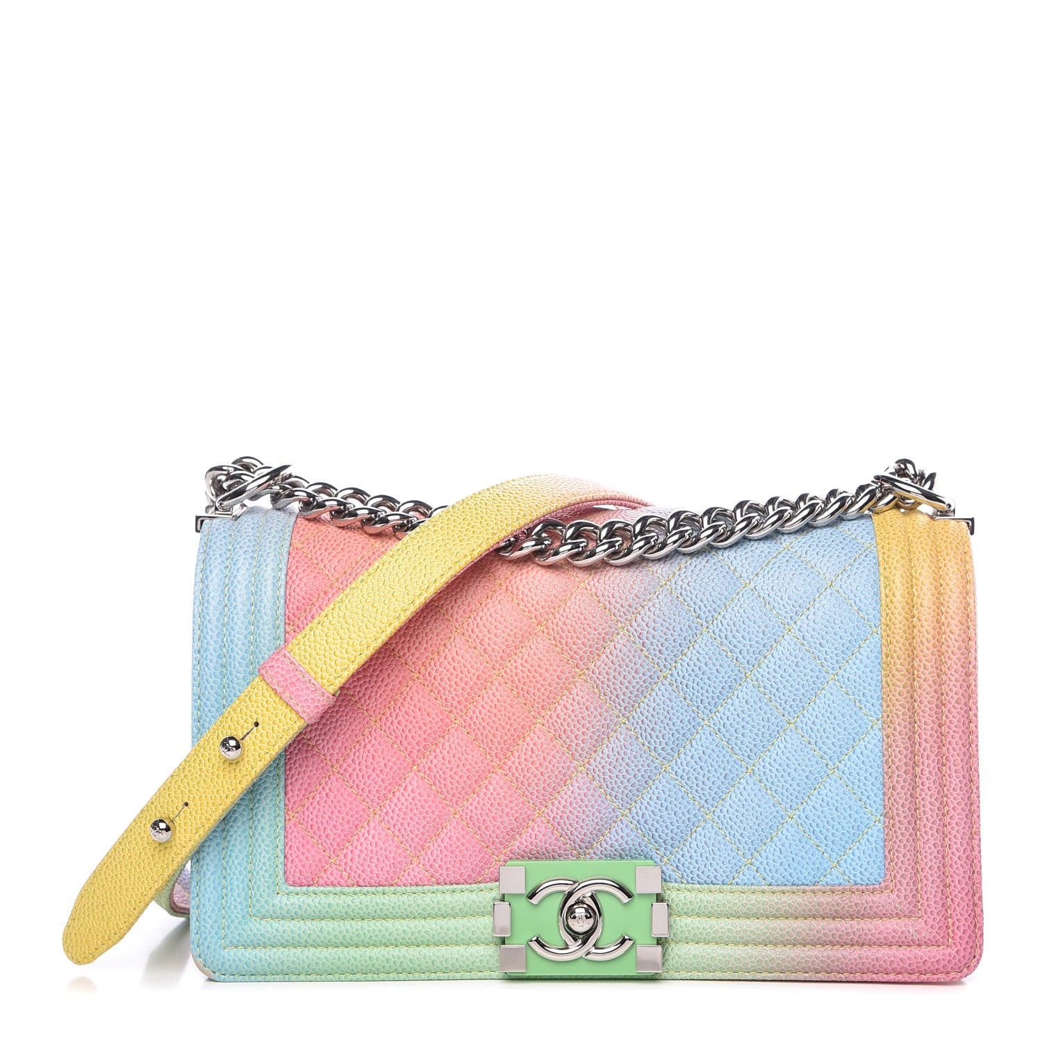 Chanel Caviar Quilted Medium Cuba Rainbow Boy Flap Multicolor 1 of 11