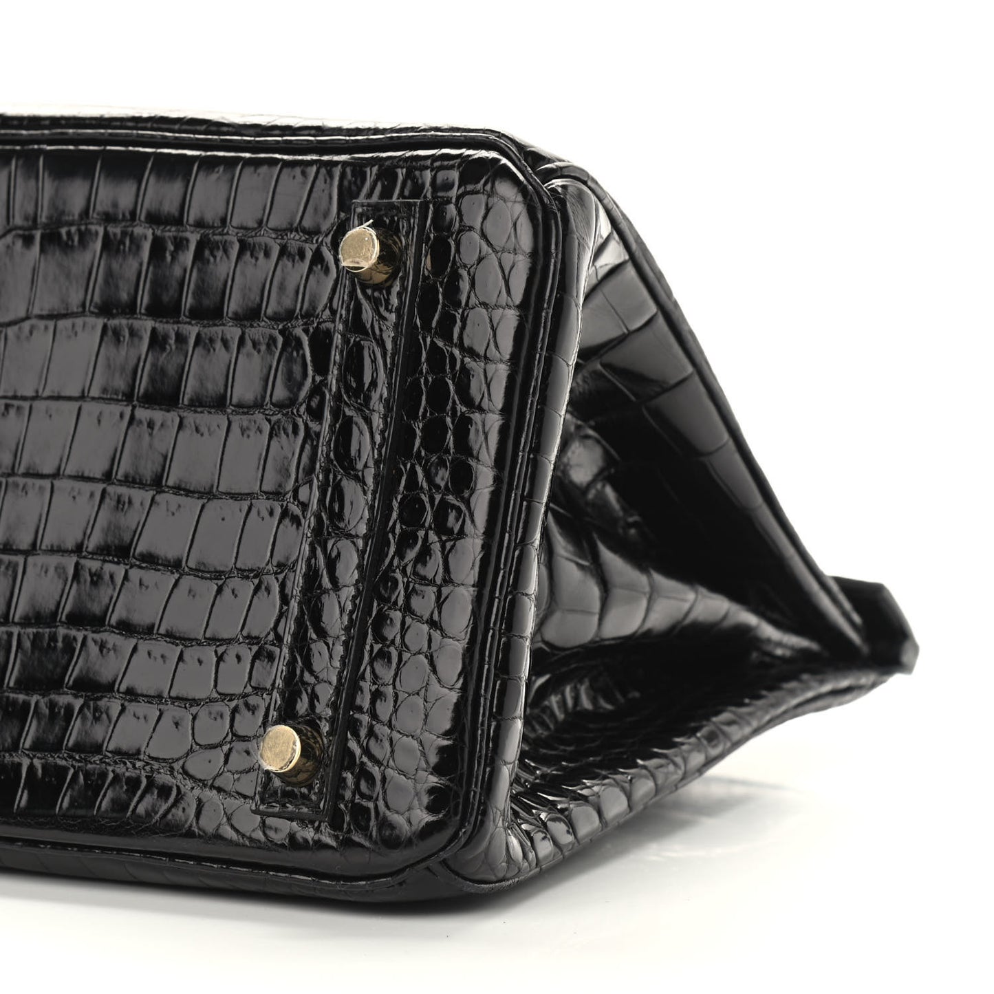 Shiny Porosus Crocodile Birkin 30 Black