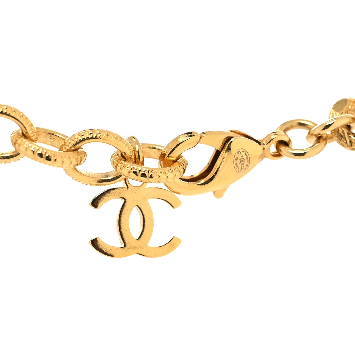 Chanel Crystal Chain Link CC Choker Necklace Gold 4 of 5
