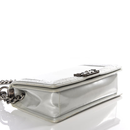 Chanel Iridescent Glazed Calfskin Medium Boy Flap Silver 3 of 14